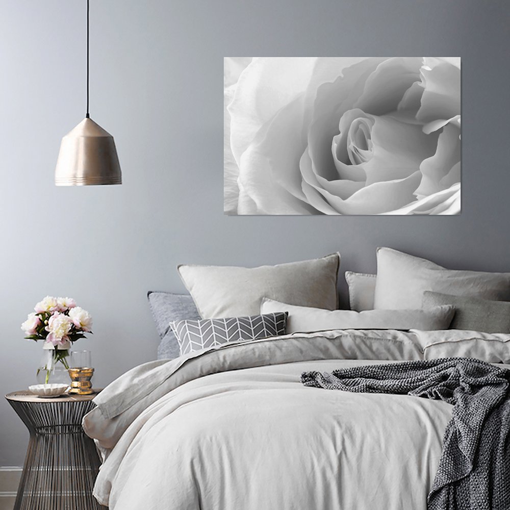 Feeby Cuadro En Lienzo Rosa 80x60 cm 1 Pieza Modernos Impresión Artística Calidad Fotografica Imagen Decoración de Pared Salon Dormitorio Cocina Oficina Pasillo Blanco Gris