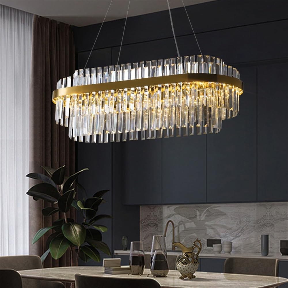 Lustre LED de salle à manger moderne et dimmable avec télécommande