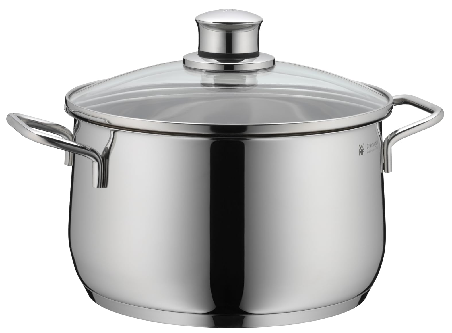 WMF Diadem Plus - Batería de Cocina 6 Piezas, 3 Cacerolas Altas de 16 cm, 20 cm y 24 cm con 3 Tapas de Cristal, Acero Inoxidable Cromargan Apto para Inducción