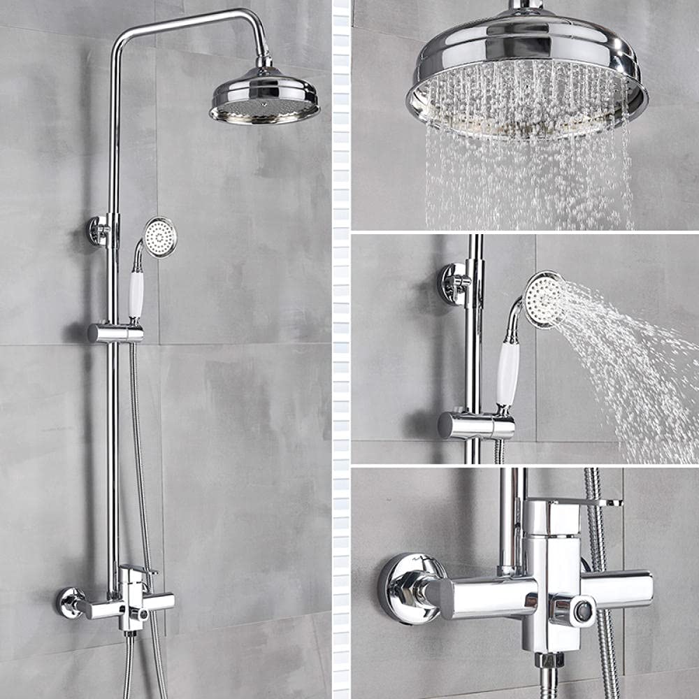Mitigeur de bain-douche avec ensemble de douche de bain et robinet de baignoire mural