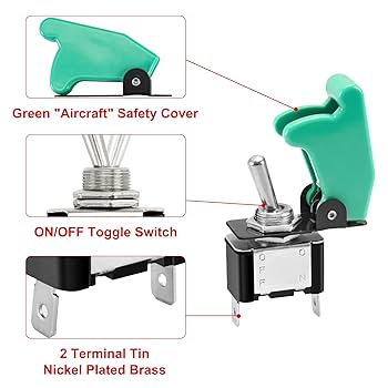 Heschen Metal Toggle Switch SPDT Permanent (switch) ON/OFF/ON 3