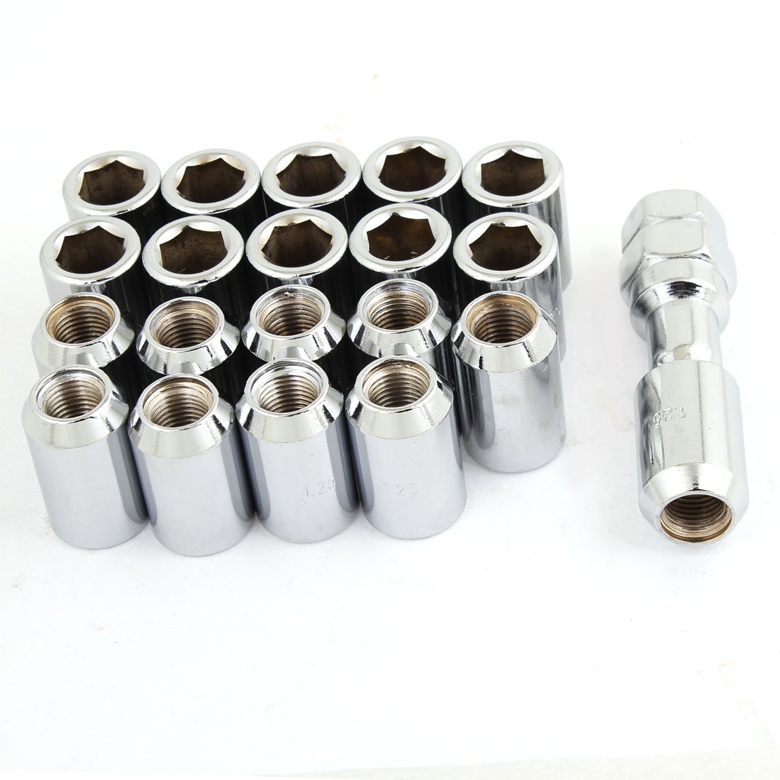 Ruilogod M12x1.25 Tono plateado METAL HEX LOCKING LUGNS