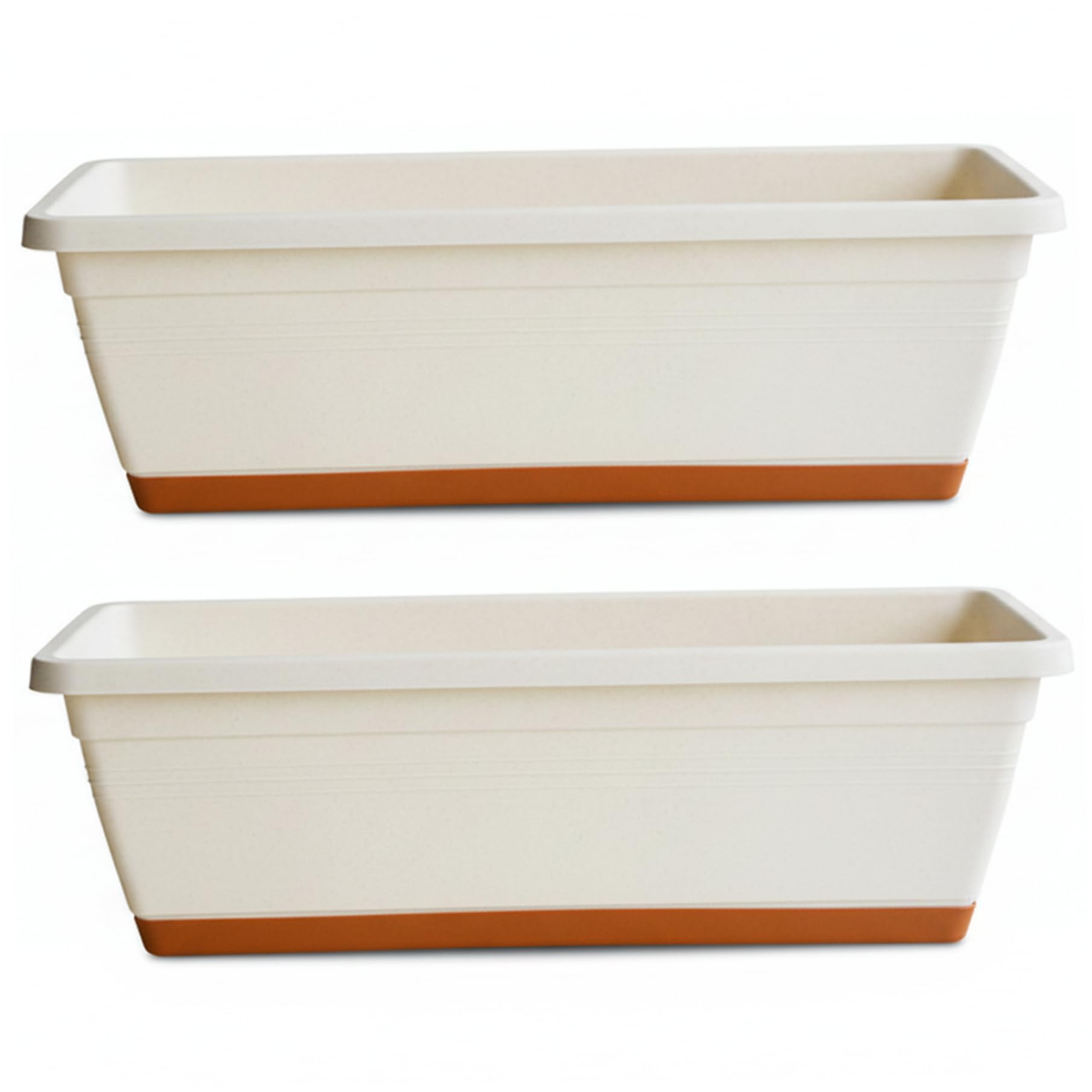 Macetero para ventana rectangular de plástico, macetas de autorriego para plantas de balcón