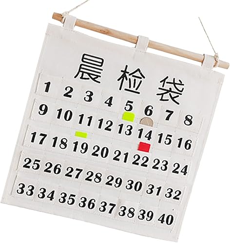 Miniatura 6 de Bolsillo mensual con calendario mensual, práctico calendario para teléfonos, bolsillo de algodón y lino, bolsillo para el aula con calendario