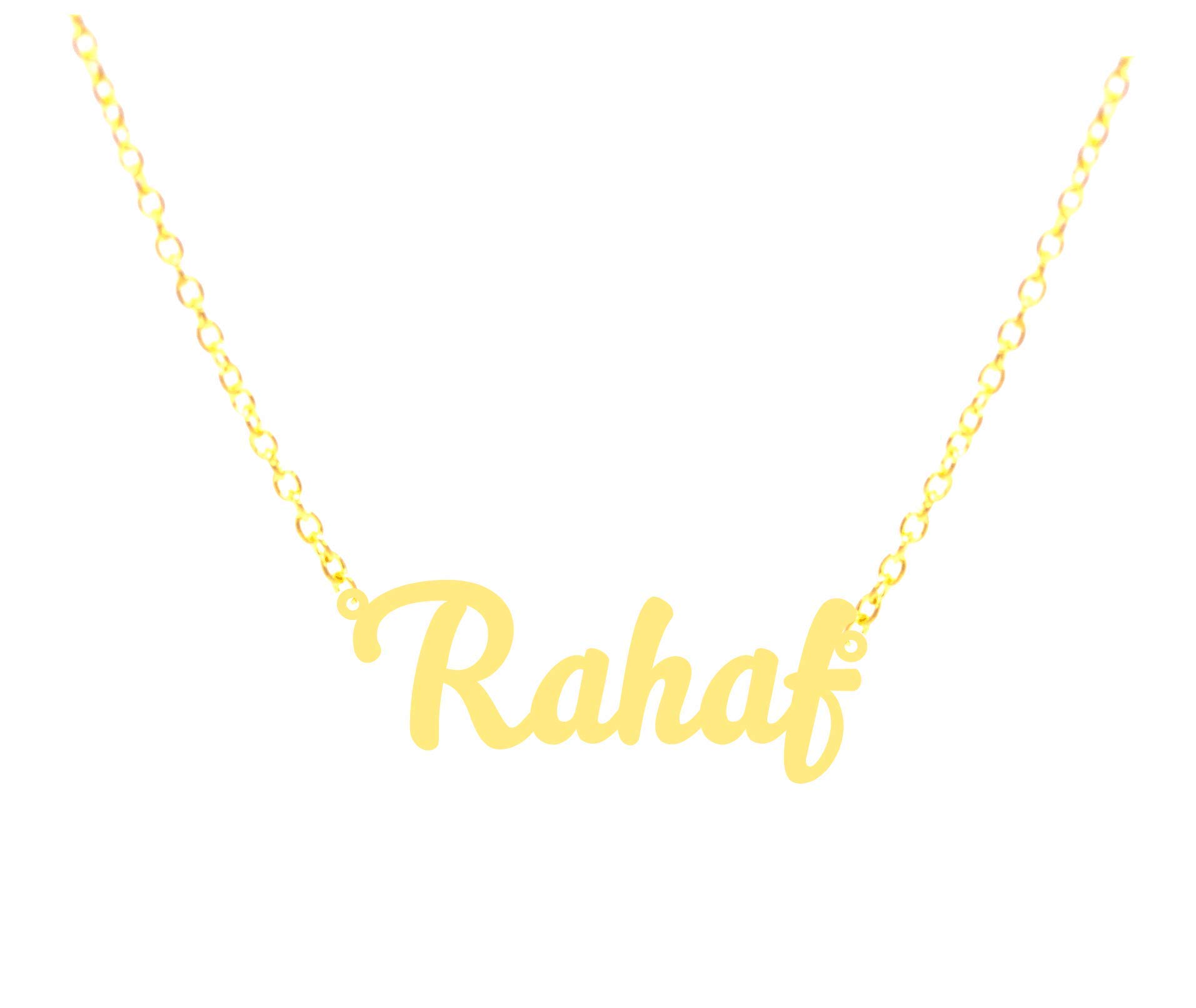 papeyone21K Gold Plated Necklace With Name Rahaf