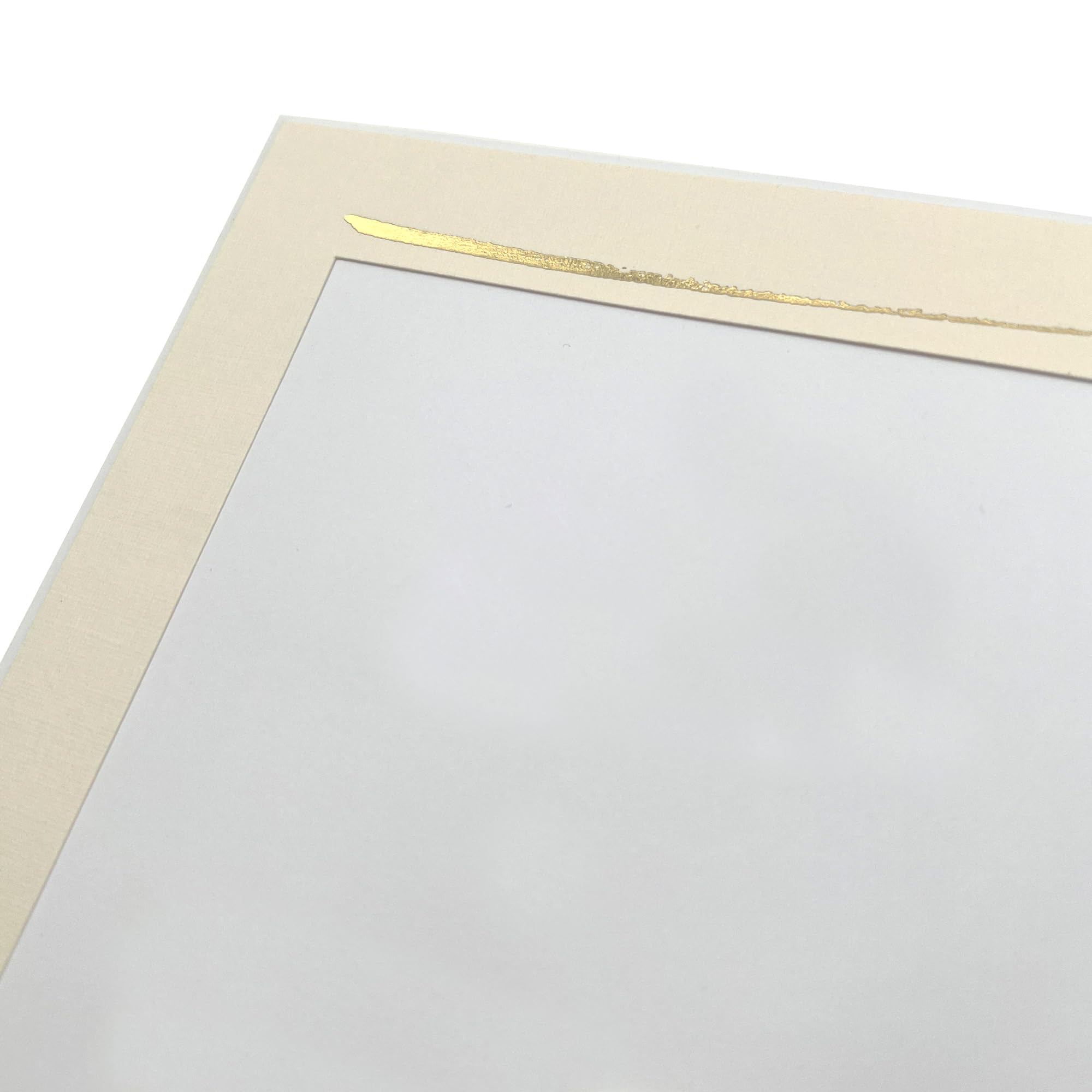 100 Stück Endlosleporello für Bilder 13x18 cm (Hochformat) Leinen beige "Pinselstrich Goldprägung", nach Bedarf teilbar, für Hochzeit, Jubiläum, Geburtstag, goldene Hochzeit