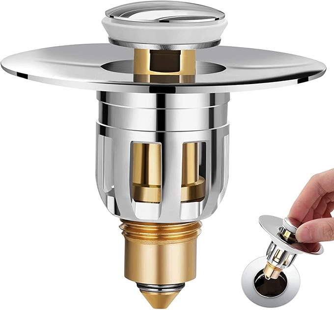 NVUARTER浴室洗手池排水塞，防堵浴缸洗手池滤网，适用于1.02-1.96英寸孔径