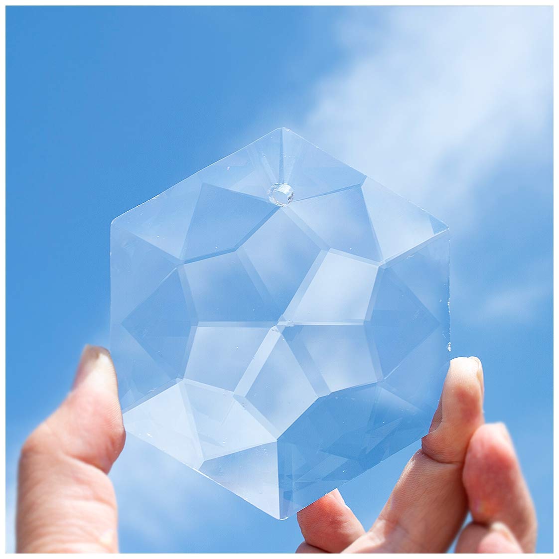 H&D HYALINE & DORA Rainbow Maker Crystal Glass Hexagon Prism SunCatcher for Window Hanging Feng Shui-image-2