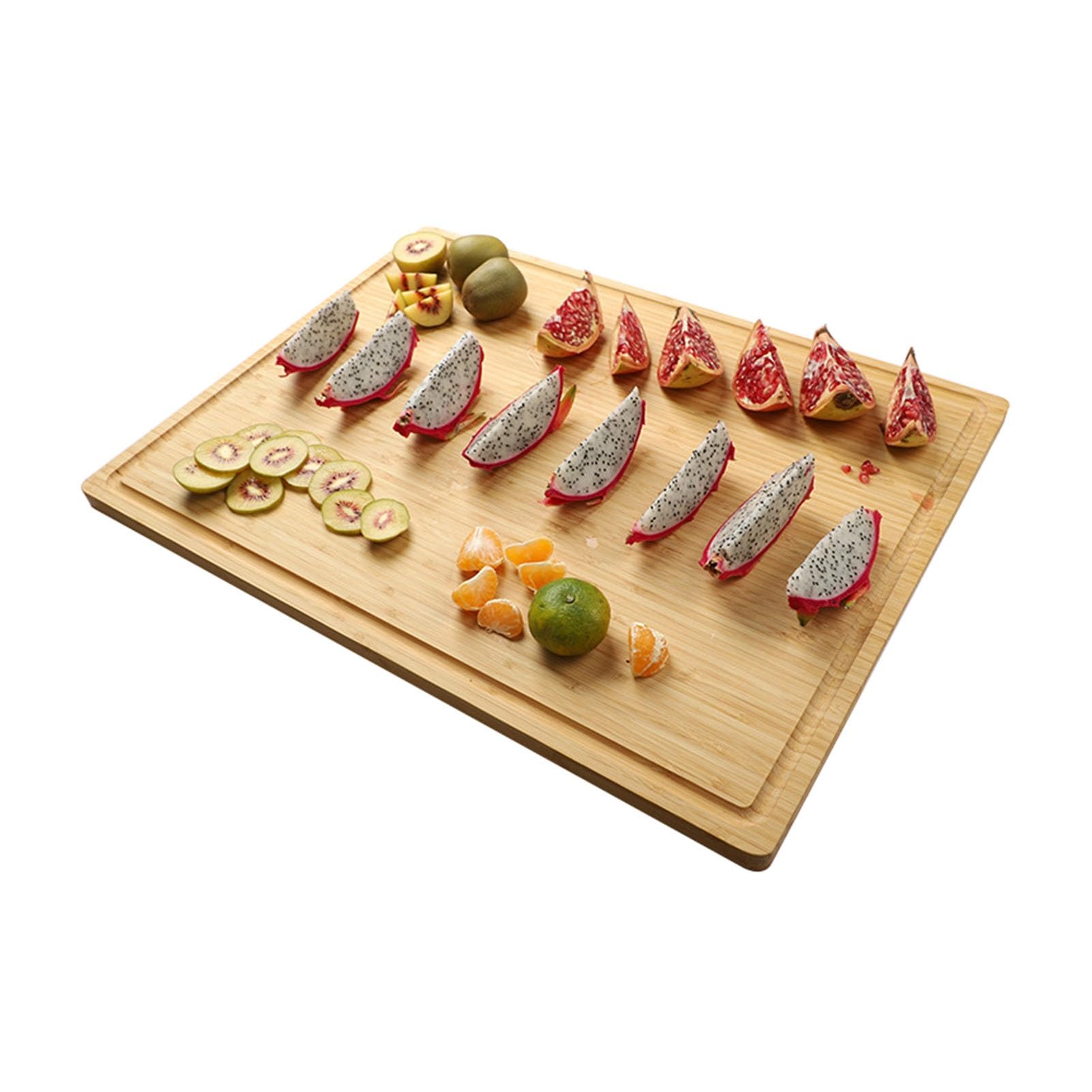 Tagliere grande in bambù, 60 x 45 cm, resistente, per carne, tacchino, verdure e formaggio, dimensioni extra large, con scanalatura per succhi, essenziale da cucina