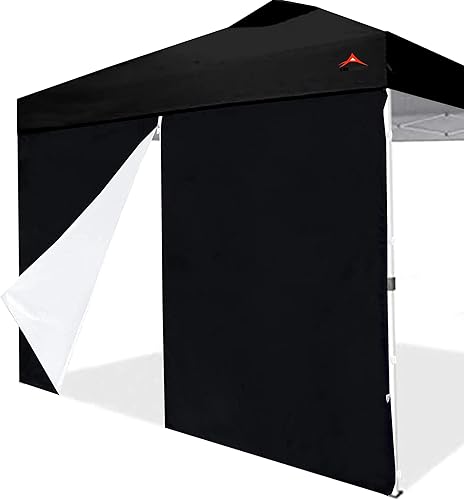 Miniatura 1 de JANCANOPY - Pared lateral para marco de toldo desplegable de 10 x 10, solo un panel solar, (negro)