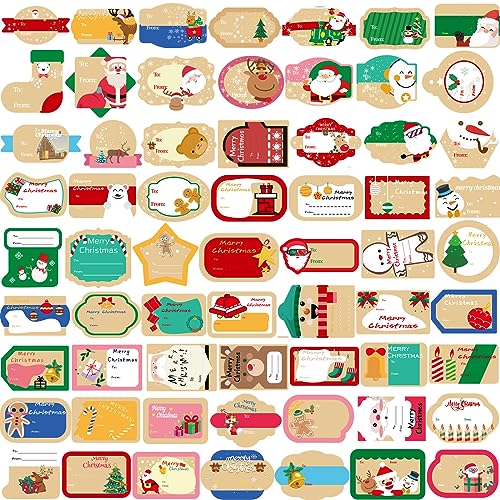 Étiquettes cadeaux de Noël autocollantes : lot de 432 stickers