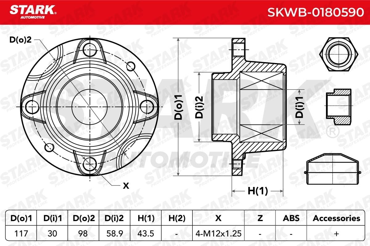 STARK Kit cuscinetto ruota SKWB-0180590 assale post. bilaterale