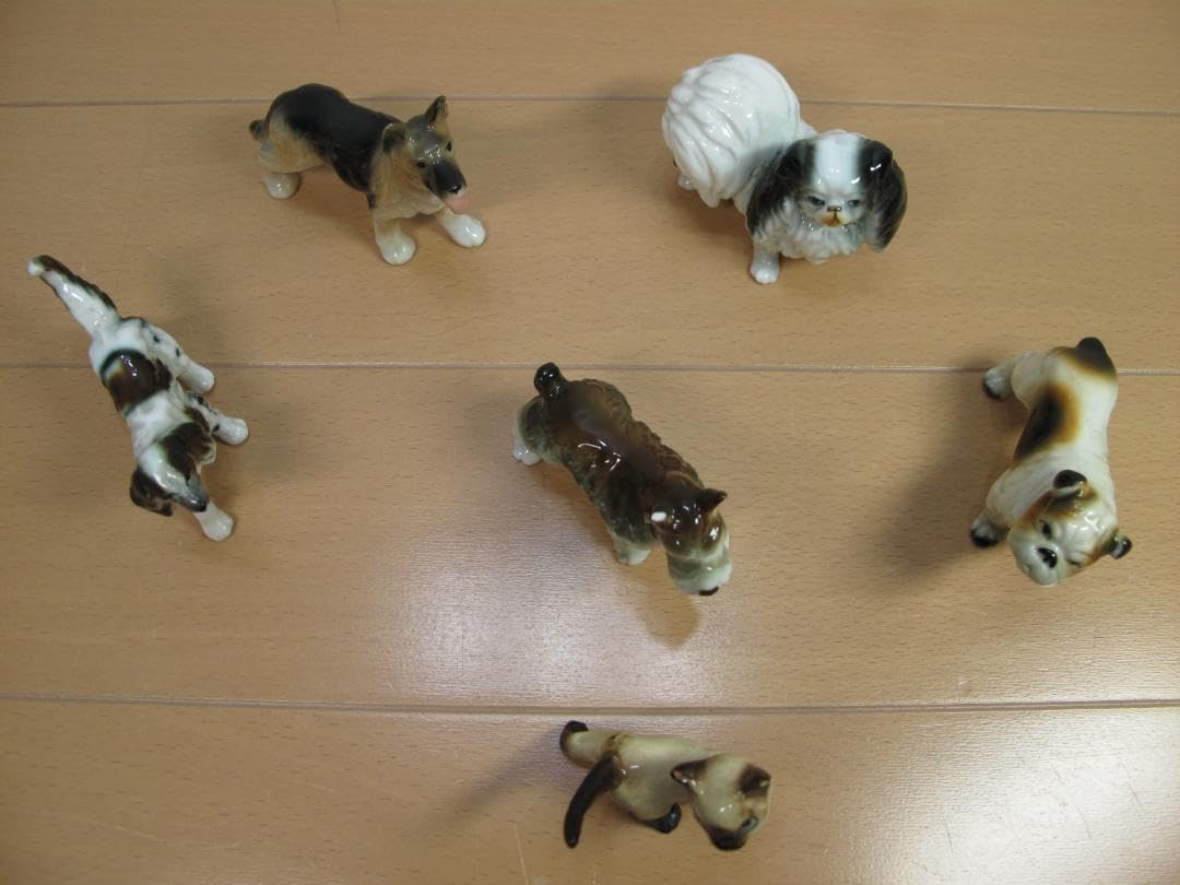 Amazon.co.jp: 犬 ボーンチャイナ 陶器 ミニチュア 置物 昭和レトロ品