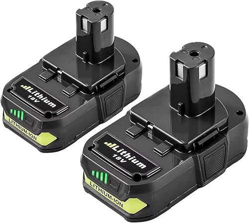 Miniatura 1 de Paquete de 2 baterías de repuesto de 3.0Ah para batería Ryobi de 18 V P102 P103 P104 P105 P107 P108 P109 P122 batería inalámbrica compatible con