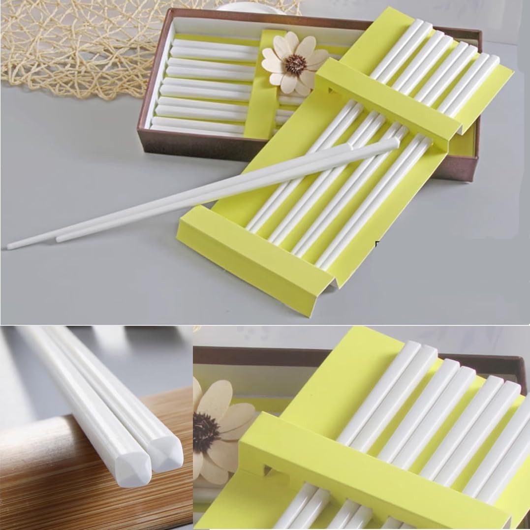 ZHOUXIAO Chopsticks De Porcelana Blanca, Juego De Regalos Reutilizables con Estuche, Palillos De Cerámica De Porcelana De Huesos, Palitos Chinos Coreanos Palitos 4Pairs