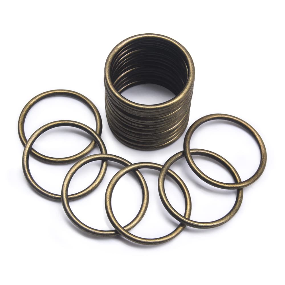 SEMINI 20PCS Zinc Alloy O Ring Buckles, Solid Welded Round Metal Loop for DIY Craft Hardware, Webbing Belts, Handbags