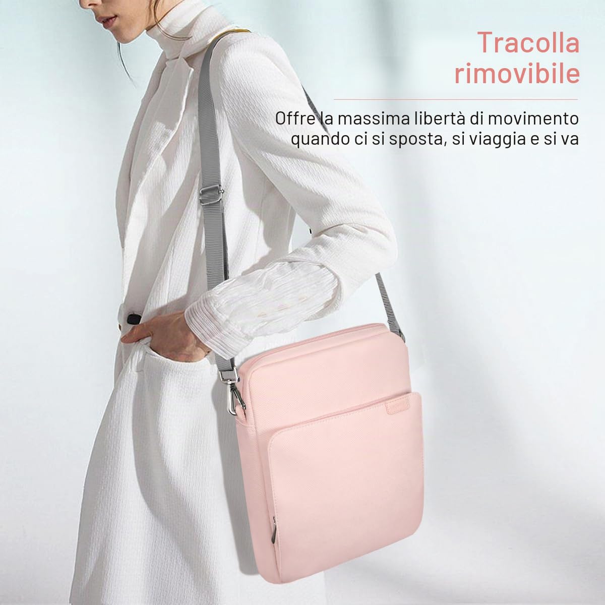 TiMOVO Custodia per Laptop per MacBook Neo 13 pollici 2026 Modello A3404 con Chip A18 Pro, Borsa da Trasporto con Manico e Tracolla, Rosa