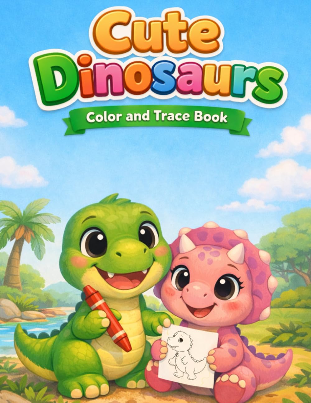 My Big Dinosaur Coloring Book: Color, Trace & Learn Dinosaur Names – Fun Prehistoric Activity Book for Ages 3–7
