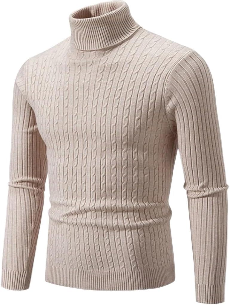 Men's Turtleneck Sweater Casual Men's Knitted Sweater Warm Fitness Men Pullovers Tops