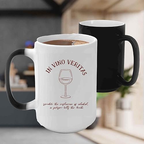 Miniatura 3 de Funny Gift - Optimized Wine Lover's Gift, For Sister's Birthday - In Vino A Glass Quote On 11oz 15oz Color Changing Mug