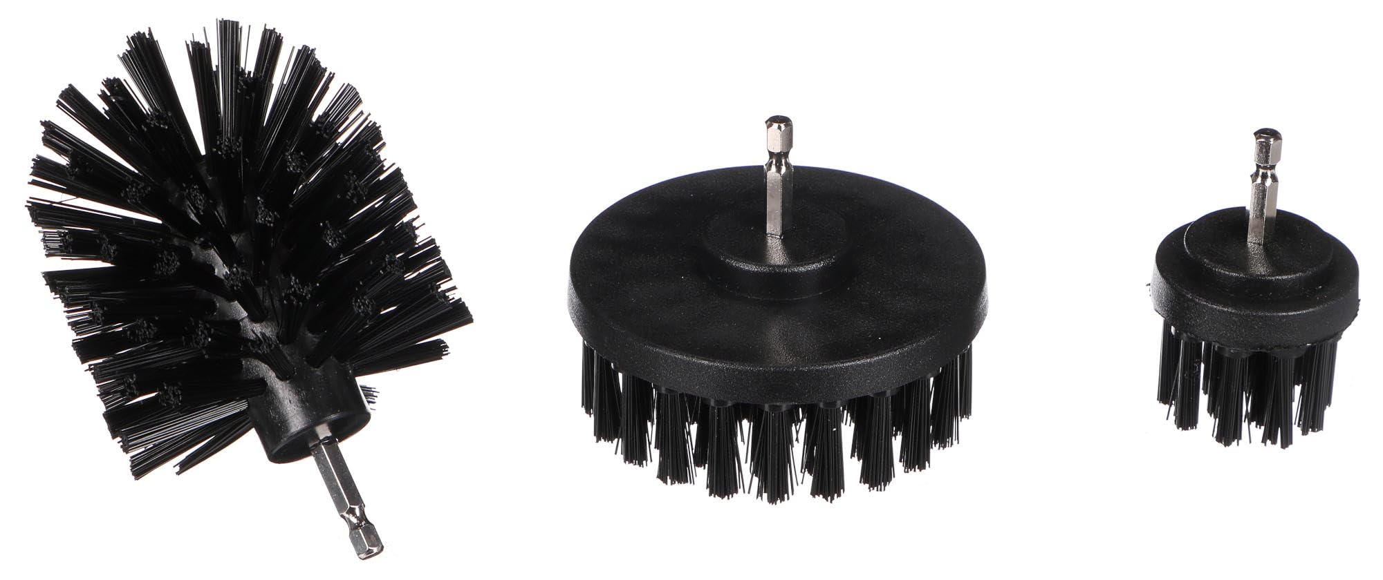 SIXTOL CAR DETAILING DRILL BRUSH 3 HARD | 3-Piece Drill Brush Set | Hard Bristles | Wheel, Undercarriage, Engine Cleaning | Versatile Use