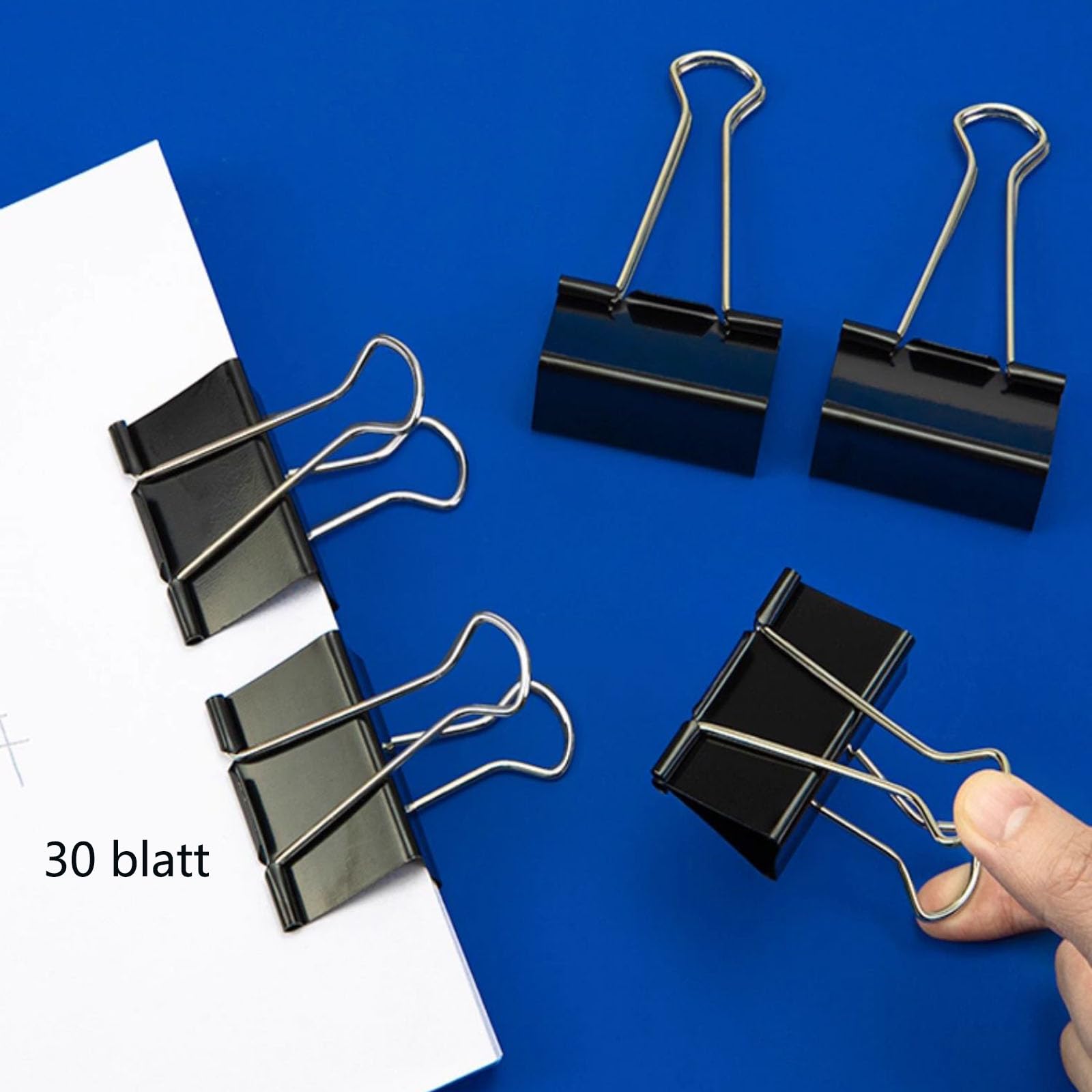 120 Pinces Métalliques Pliantes Noires 15 Mm – Petits Clips Papier Solides Pour Bureau, École & Maison