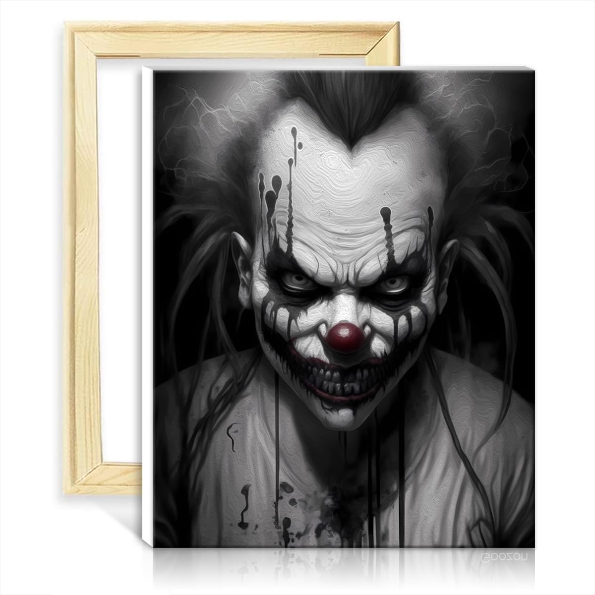 TANGFEIY Canvas Oil Painting Horror Adult Paint by Number Kits with Brushes and Acrylic Pigment Wall Art Oil Painting by Numbers Kits with Frame(30x40cm) โ image 1