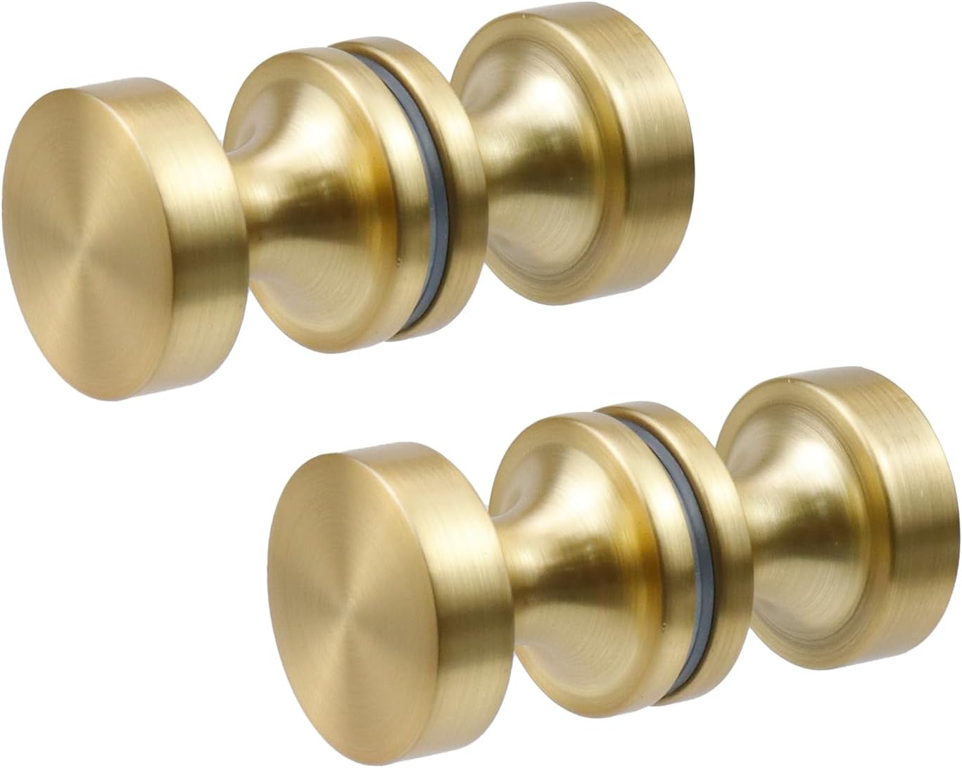 Antrader Aluminum Alloy Solid Back-to-Back Shower Door Knob Glass Door Bathroom Double-Sided Handle Knob Pack of 2,Gold