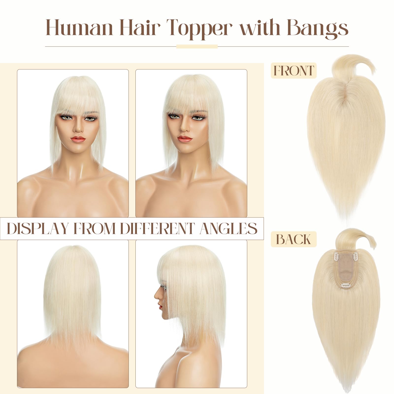 Amazon.com : Rich Choices 100% Real Human Hair Topper with  display picture 1
