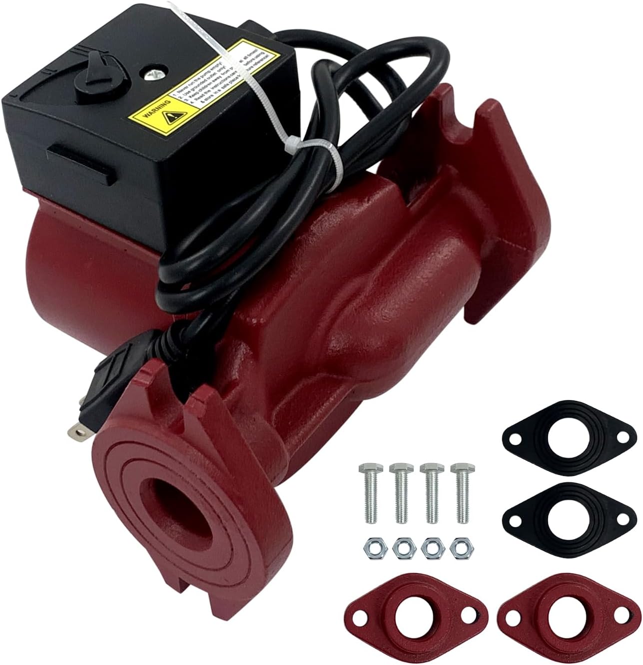 UP15-18B5 59896114 Circulator Pump 115V, 1/25 HP, 1/2" Sweat End Open System Circulator, Bronze Recirculating Pump, Hot Water Circulator, Compatible with Grund-fos,Red