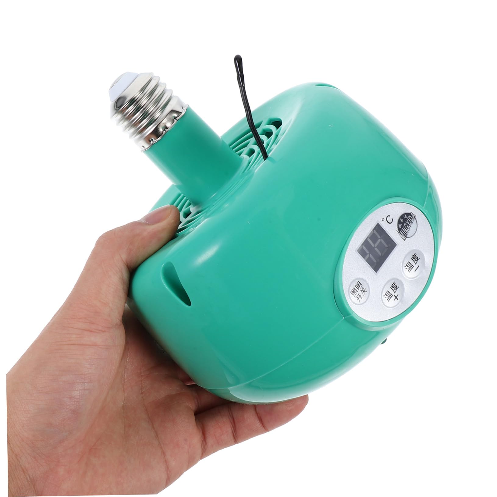 Lámpara Calefactora Control de Temperatura para Cría | Verde, Plástico y Metal, para Hámsters y Aves, Alta Eficiencia Térmica, Segura de Usar