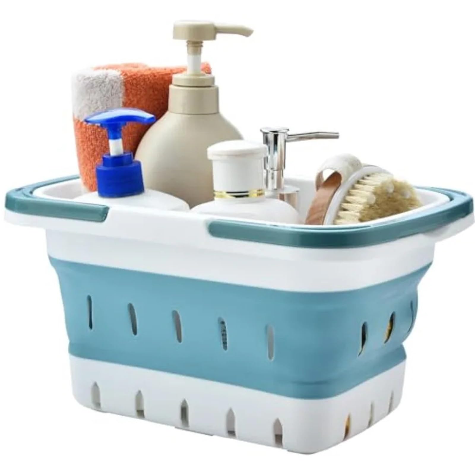 WSQHAO 2Pcs Portable Shower Caddy Basket, Foldable With Handles, Collapsible Storage Organizer For Bathroom for Shower(Color1)