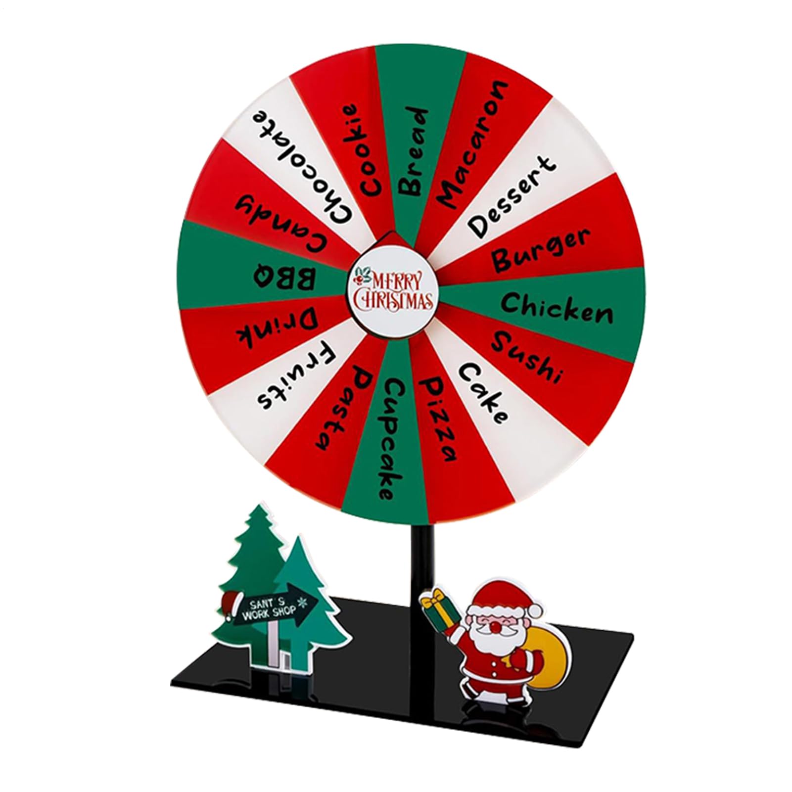 Ruota Natalizia Della fortun | Gioco Dei TurnTable 16 | Game Di Tabella Roulette Interattiva | Acrilrad 25 Cm Multilorato E Estinto Per Festa Di Natale, Scuola, Fiera, Giochi Di Apprendimento E