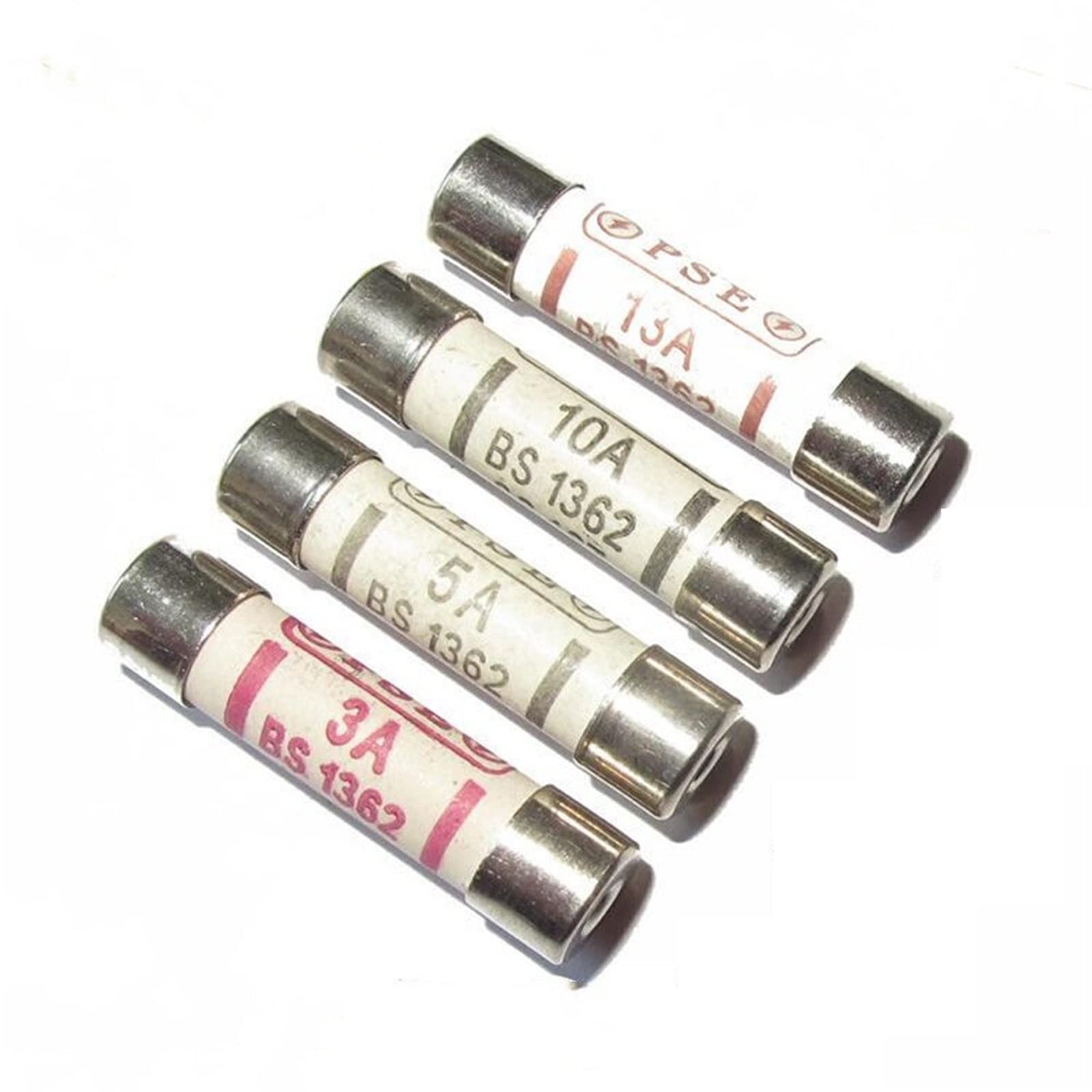 100PCS 6 * 25 6x25mm 2A 3A 5A 10A 13A 15A 20A BS1362 Plugs Ceramic Fuse(3A)