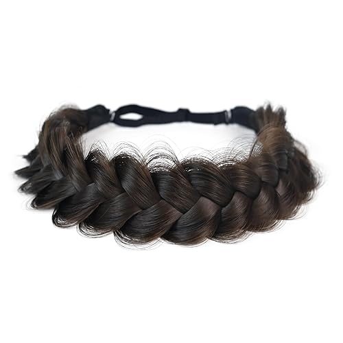 TOECWEGR Synthetic Hair Braided Headband Classic Wide Strands Wedding Disorderly