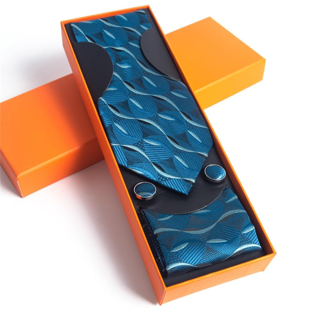 Cravate de mariage Kl-Bleu et costume formel d'affaires en coffret cadeau