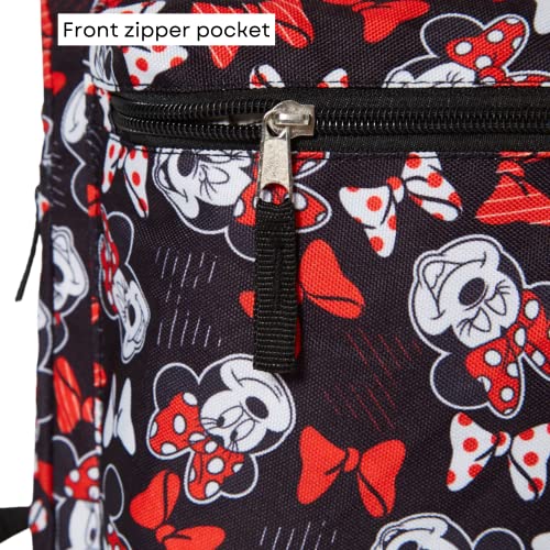 Disney Minnie Mouse Backpack For Kids And Adults, 16 Inch, Red And Black #TOP3