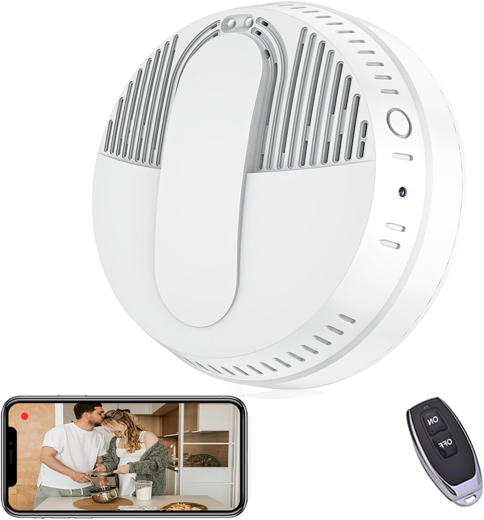 LIZVIE Smoke Detector Spy Cameras, Hidden Digital camera 10000mah 1080P Full HD with App Management, Night time Imaginative and prescient and Movement Detection for Nanny Residence, Surveillance Safety Cameras.