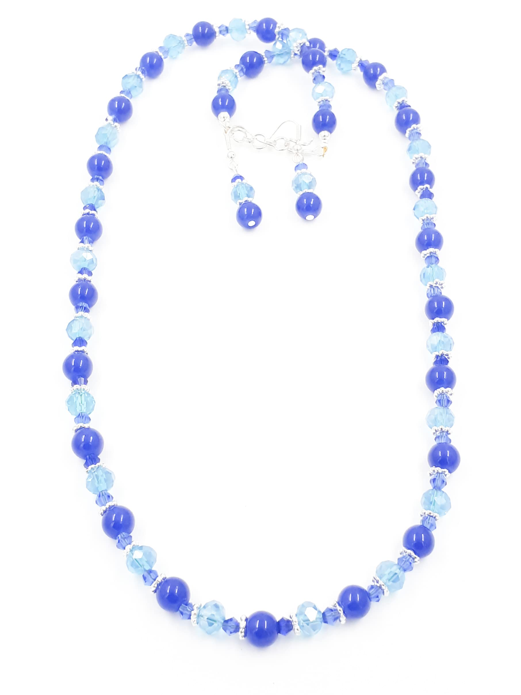 Sreevee Handmade Blue Crystal Bead Necklace set for Women and Girls (B096M2BY9F) Amazon Price History, Amazon Price Tracker