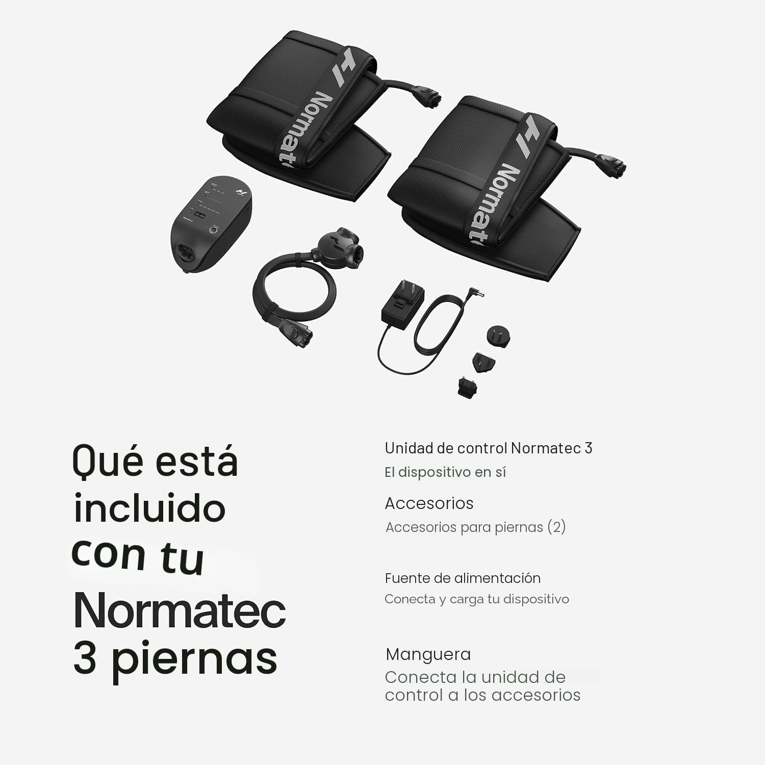 Hyperice Normatec 3 - Sistema de recuperación con tecnología patentada de masaje de compresión dinámica (Normatec 3 patas de tamaño estándar)