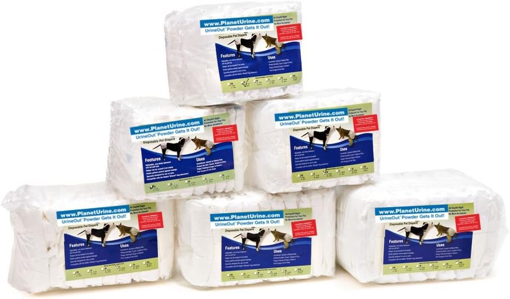 Disposable Dog Diapers and Cat Diapers, for Potty Training and Incontinence Issues, 10 Count, X-Small (1-5 lbs)