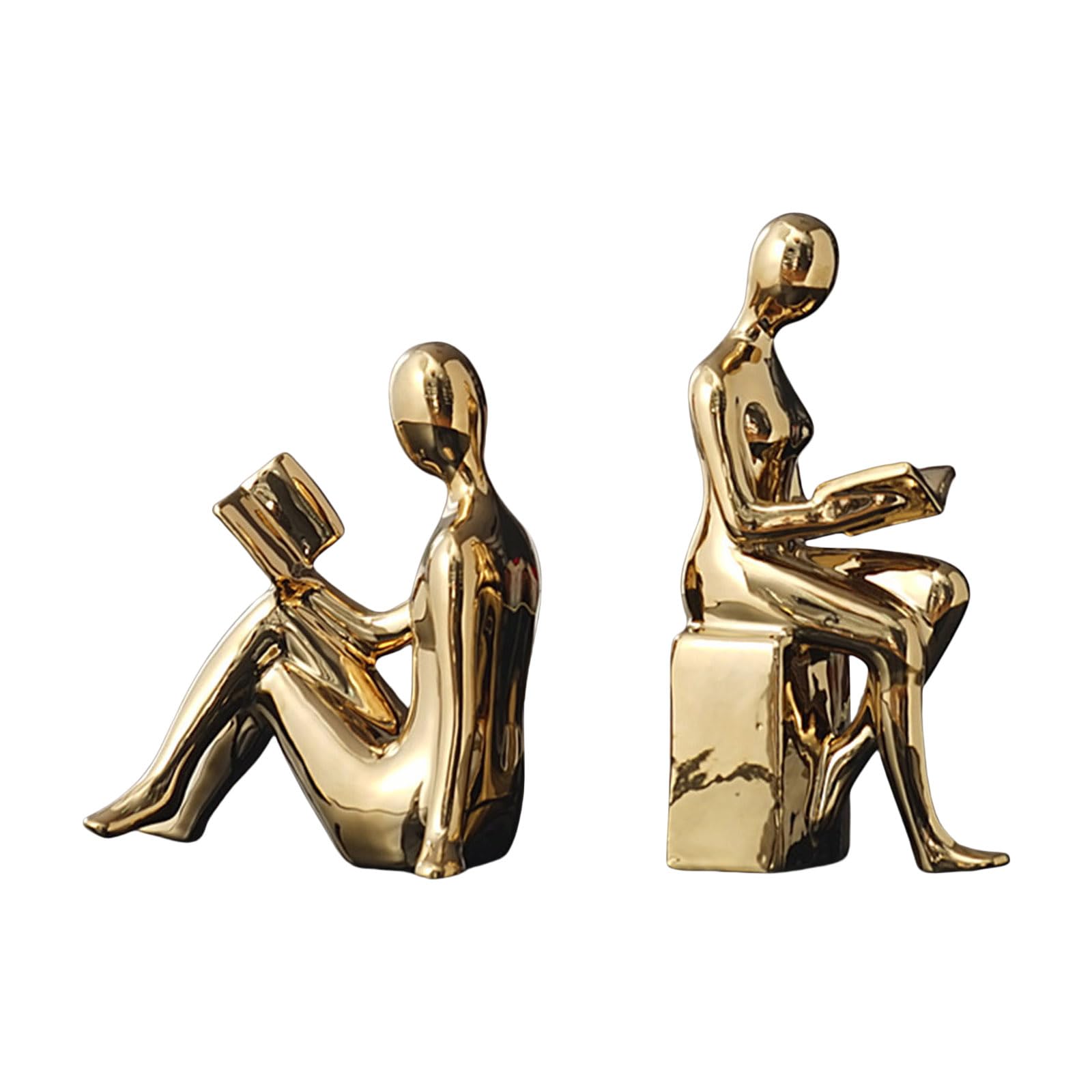 2PCS Decorative Abstract Sculptures Bookends Figurine Statue Perfectly for Bookshelves and Desks Decoration Ornaments Abstract Bookend Sculpture