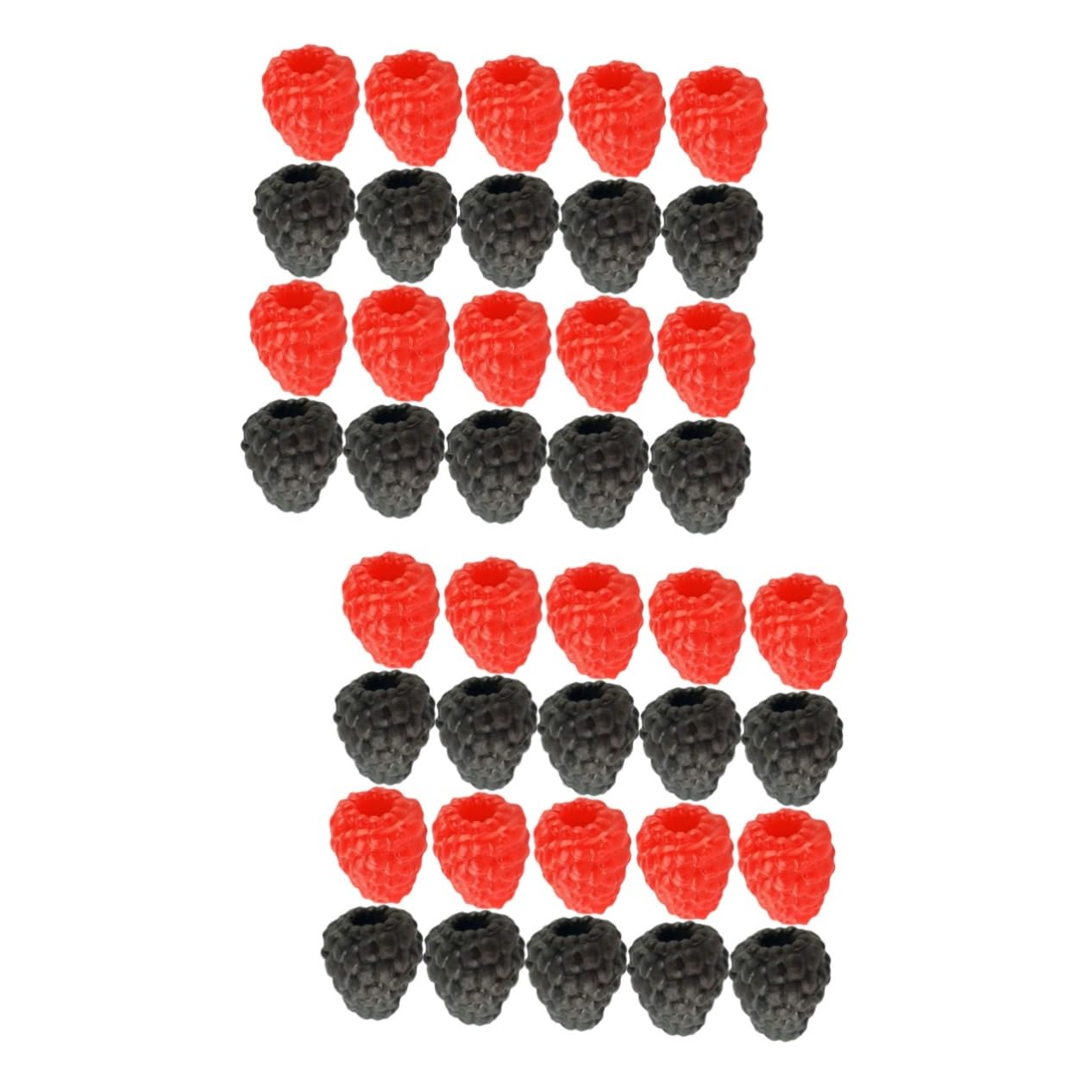 20 Pezzi Lamponi Artificiali Finti In PVC – Frutta Finta Realistica Rosso E Nero Per Decorazioni Casa, Matrimonio, Feste