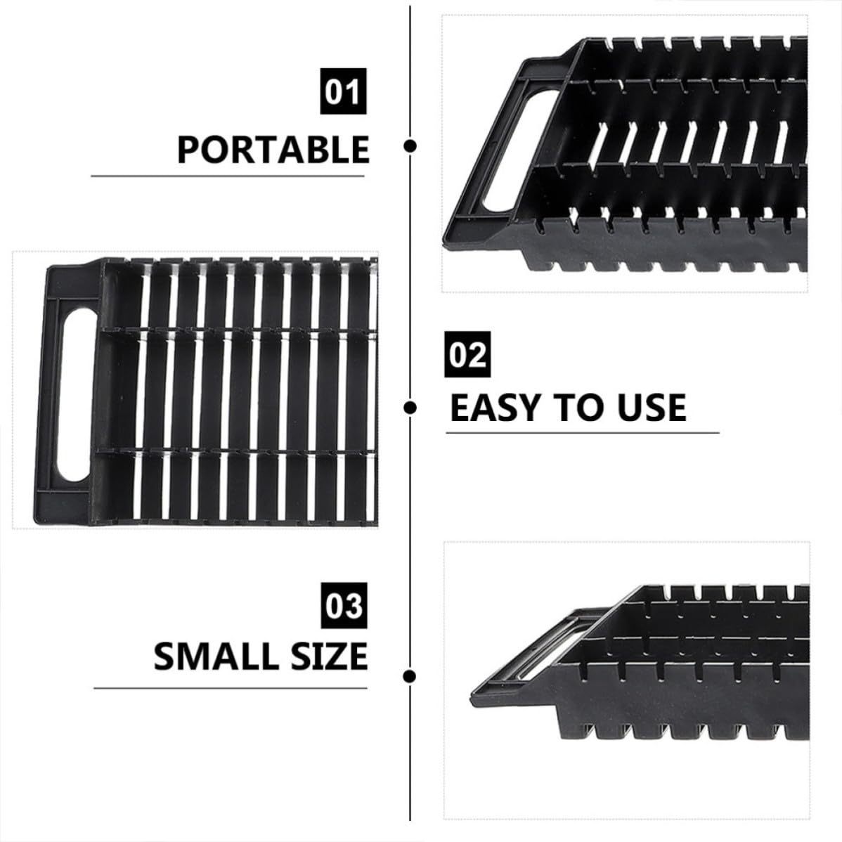 jojofuny Supporto per Circuit Board e PCB 4pz 25 Slot in Plastico Nero Antistatico per Postazioni di Lavoro Elettroniche