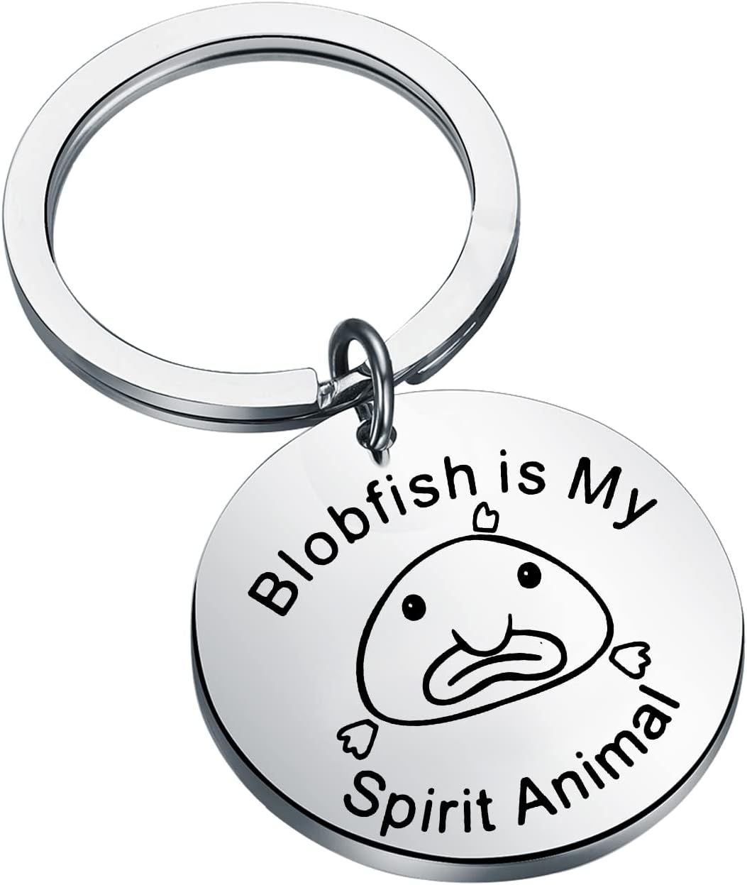 POTIYFish Lovers Keychain Blobfish Gift Blobfish is My Spirit Animal Keychain Blobfish Jewerly Gift for Blobfish Lovers