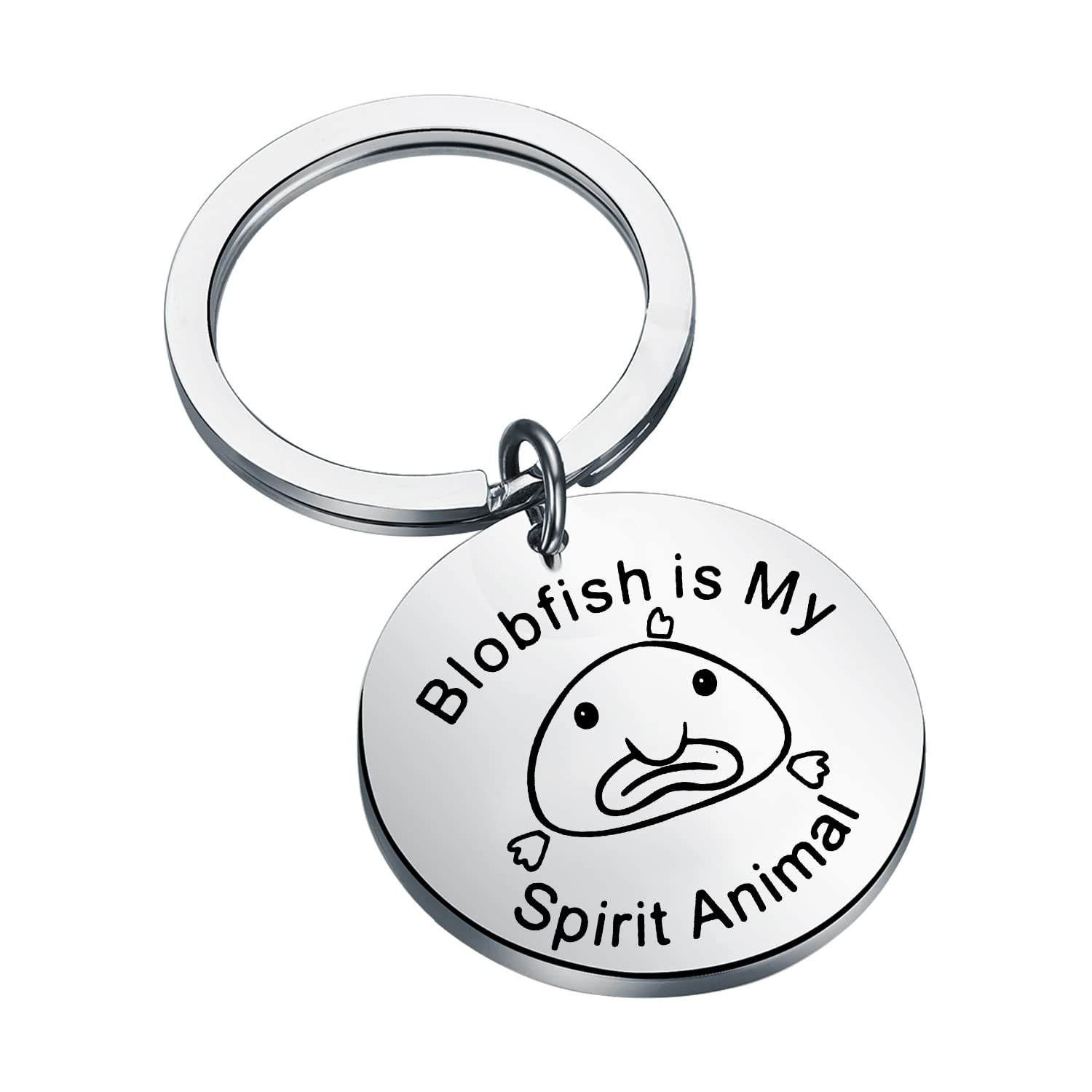 POTIYFish Lovers Keychain Blobfish Gift Blobfish is My Spirit Animal Keychain Blobfish Jewerly Gift for Blobfish Lovers