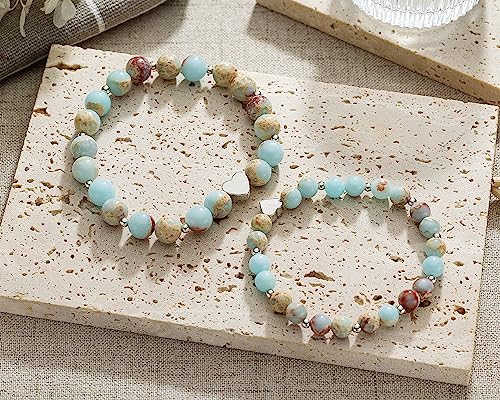 First Day of School 1-5 Grade Mommy and Me Bracelets, Back to School Gifts, Heart Beaded Mom and Daughter Bracelets, Mother Daughter Bracelets Set for 2 One Big and one Small Bracelet2