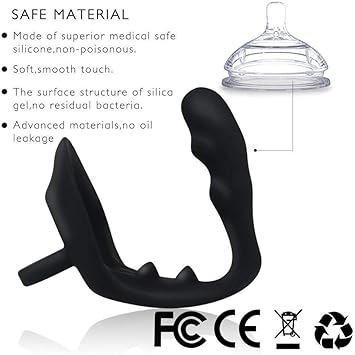 Vibradores Plug Anal de Silicona con Anillo de Pene ...