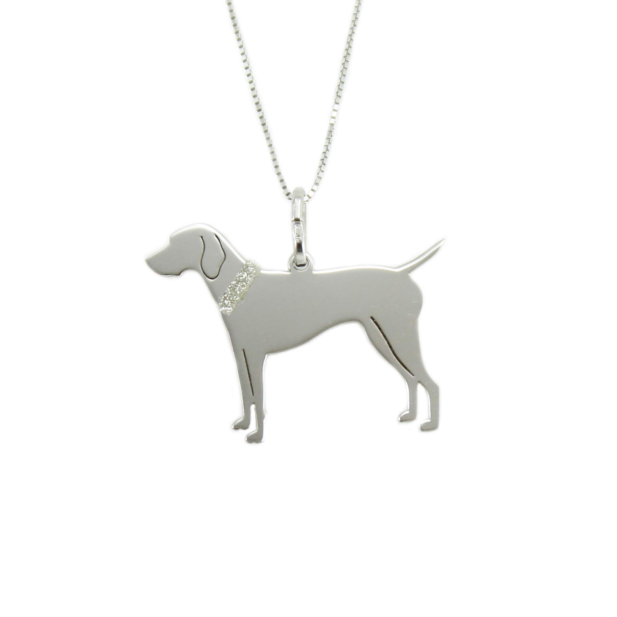 PS Necklace with Dog Race Italian Segugio Pendant Silver - Free Engraving