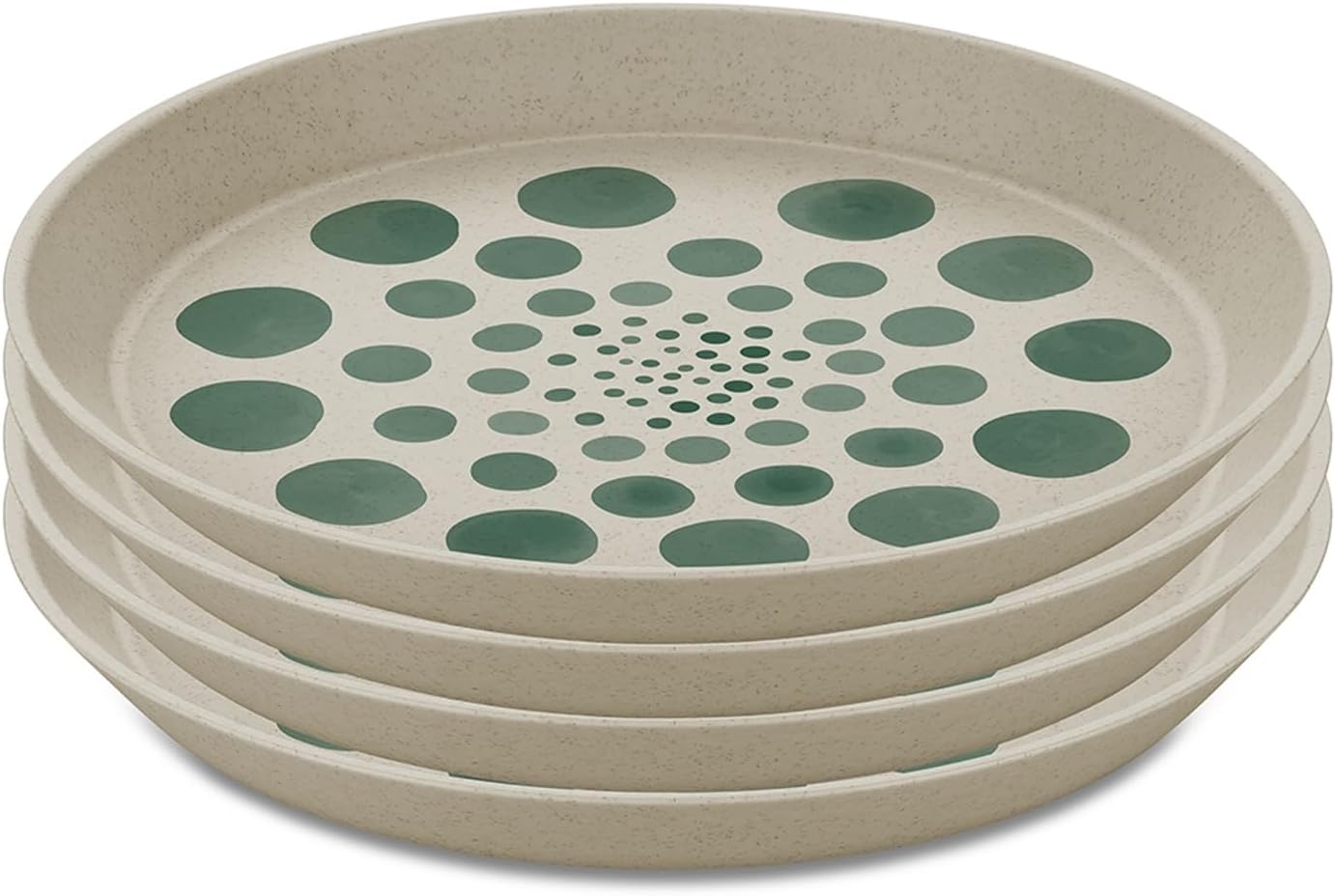 KoziolPlate Set Connect Plate Monstera Dots 4 pcs, plastic, 20.5 cm